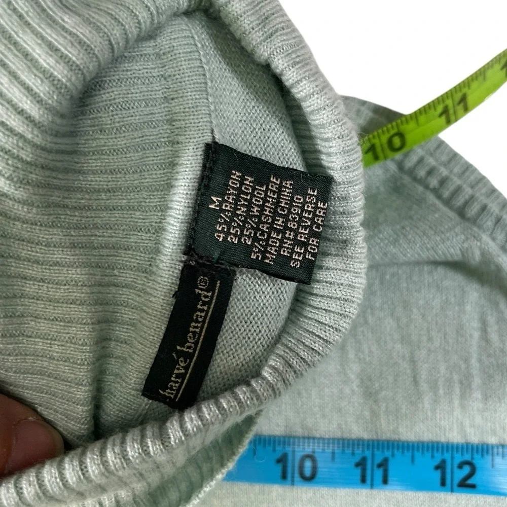 Harve Benard Medium Teal Sleeveless‎ Sweater Wool Blend Academia Soft Office - Picture 3 of 6